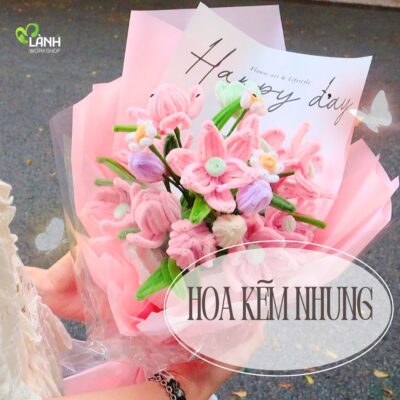 bó hoa kem nhung đẹp