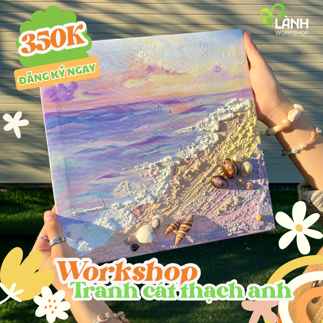 workshop tranh cát thạch anh