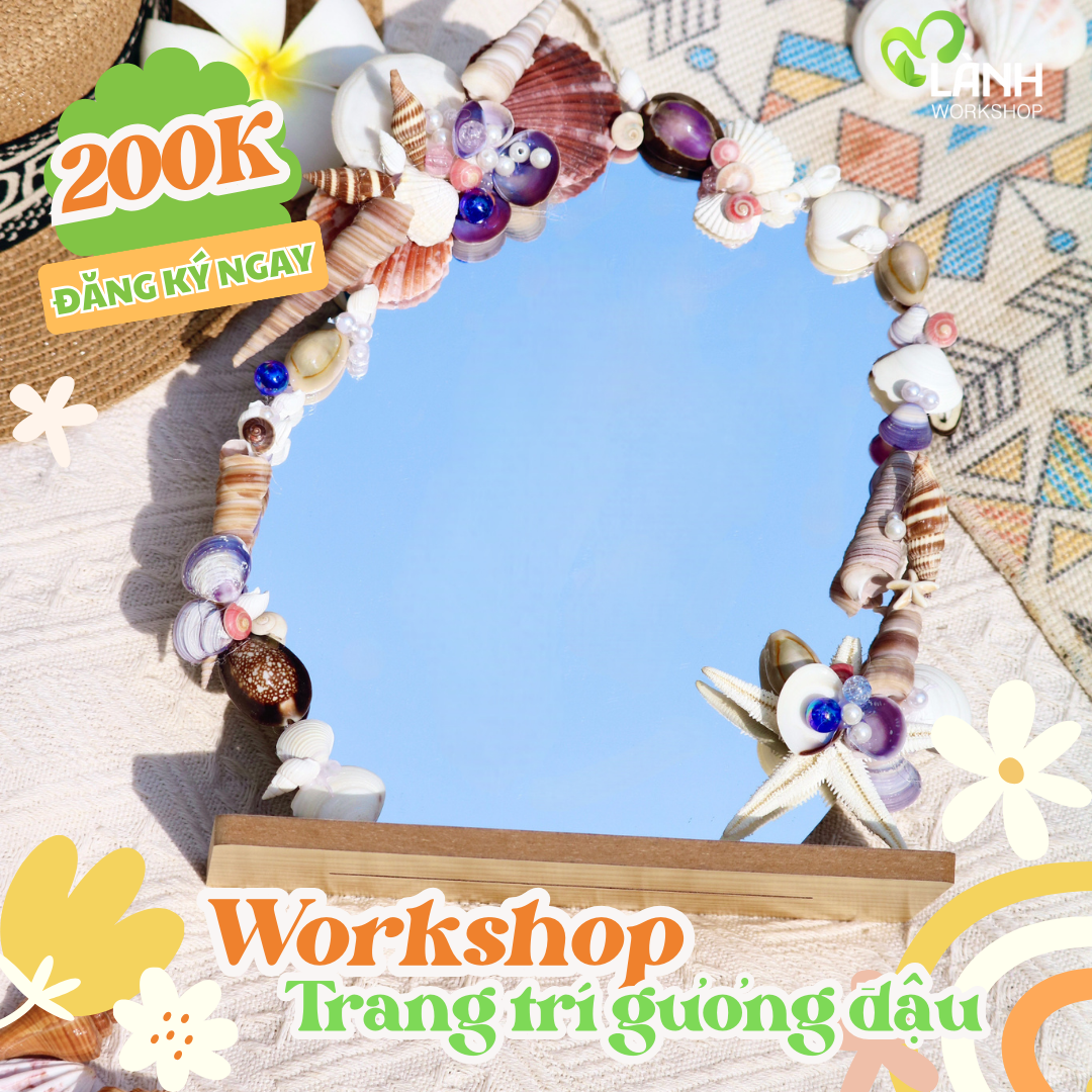 workshop trang trí gương đậu