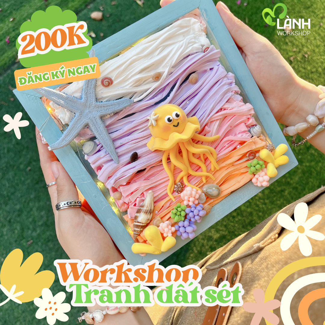 workshop tranh đất sét biển