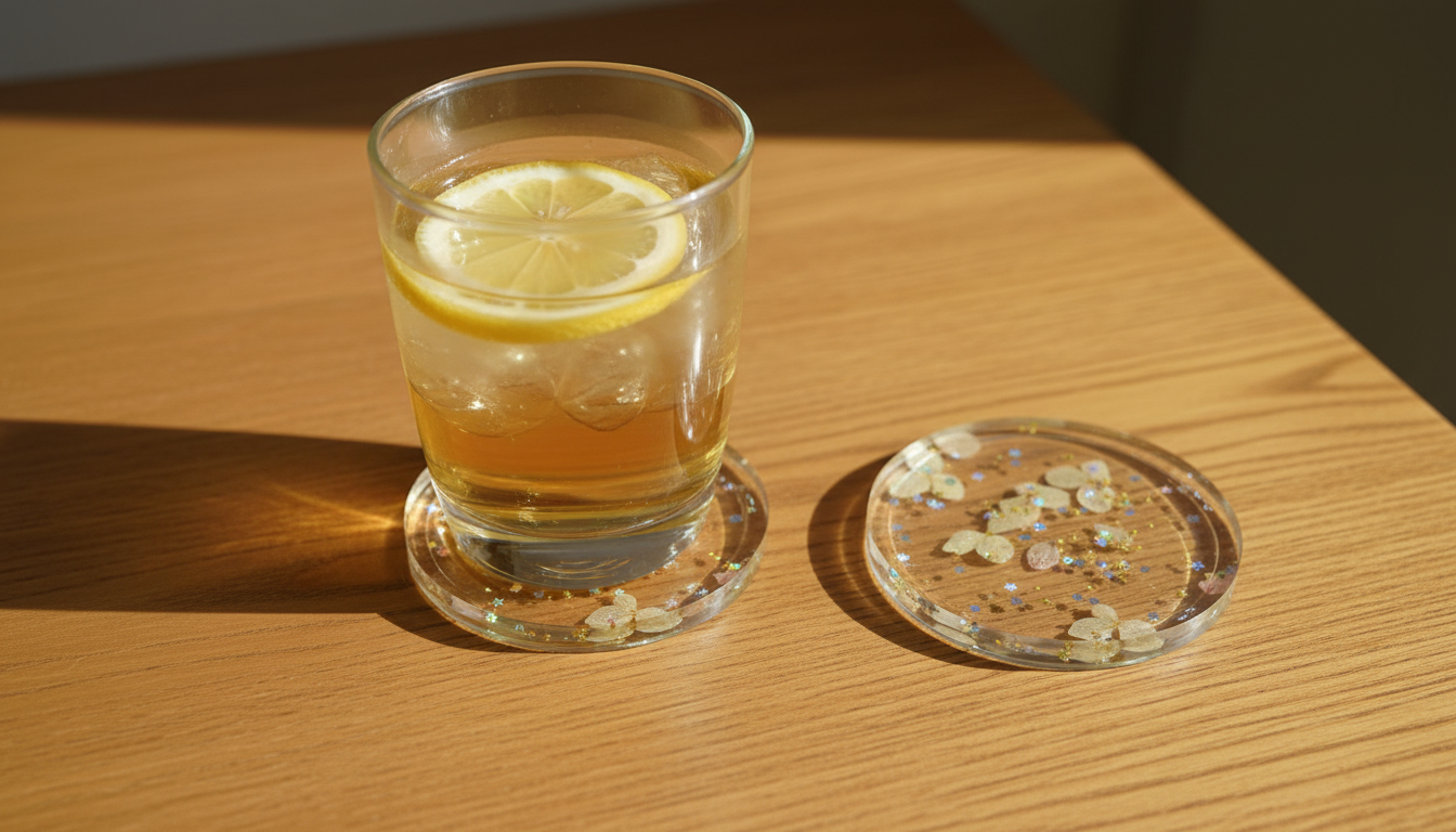 lót ly hoa khô resin