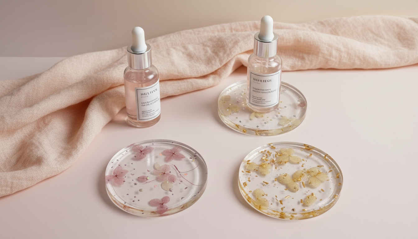 lót ly hoa khô resin