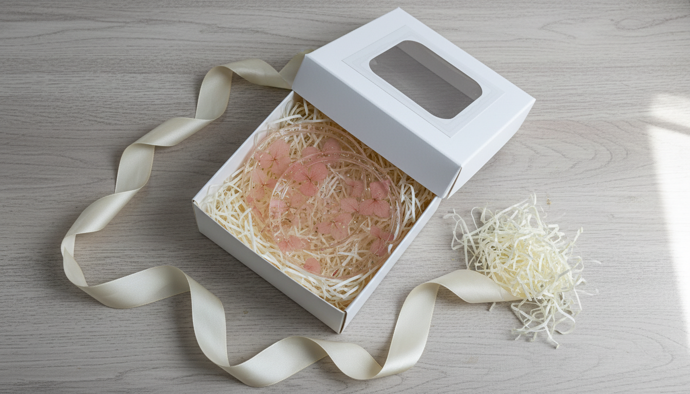 lót ly hoa khô resin