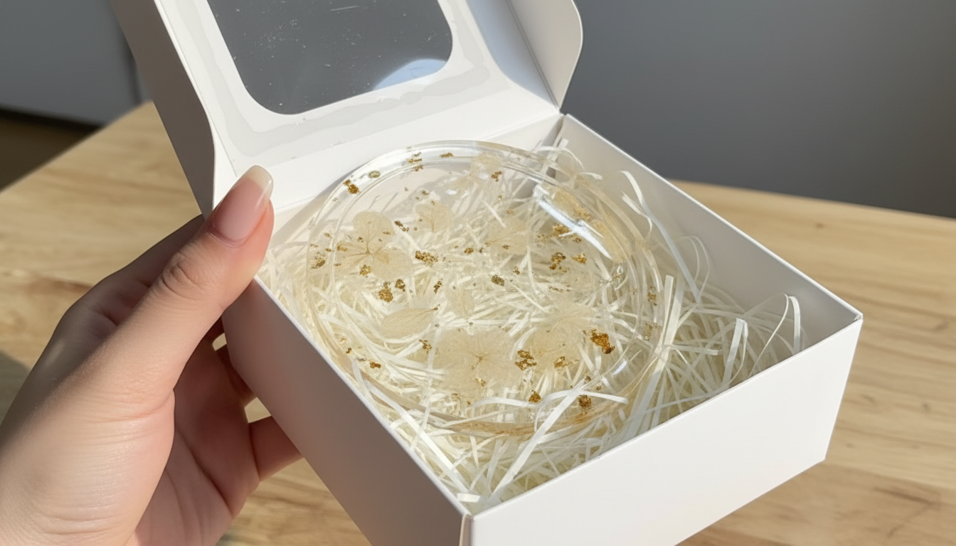 lót ly hoa khô resin